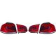 DESIGNRÜCKLAMP.SET GOLF 6, passend für 08-12   KLARGLAS/ROT-WEISS
