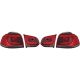 DESIGNRÜCKLAMP.SET GOLF 6, passend für 08-12   KLARGLAS/ROT-SMOKE