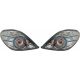 DESIGNRÜCKLAMPEN SET  207, passend für 06-12 LED KLARGLAS/SCHWARZ