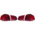 DESIGNRÜCKLAMP.SET GOLF 6, passend für 08-12   KLARGLAS/ROT-WEISS