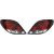 DESIGNRÜCKLAMPEN SET  207, passend für 06-12   KLARGLAS/ROT-WEISS