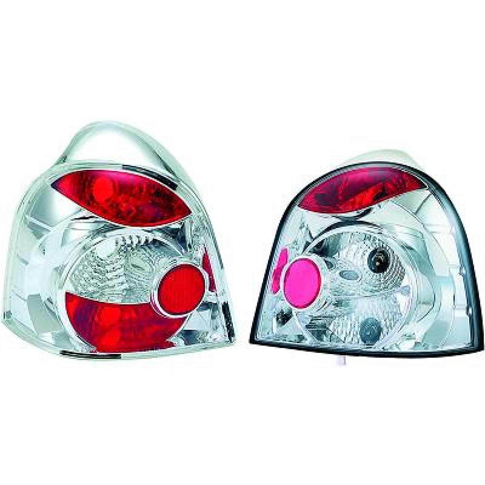 DESIGNRÜCKLAMP.SET TWINGO, passend für 93-00       KLARGLAS/CHROM