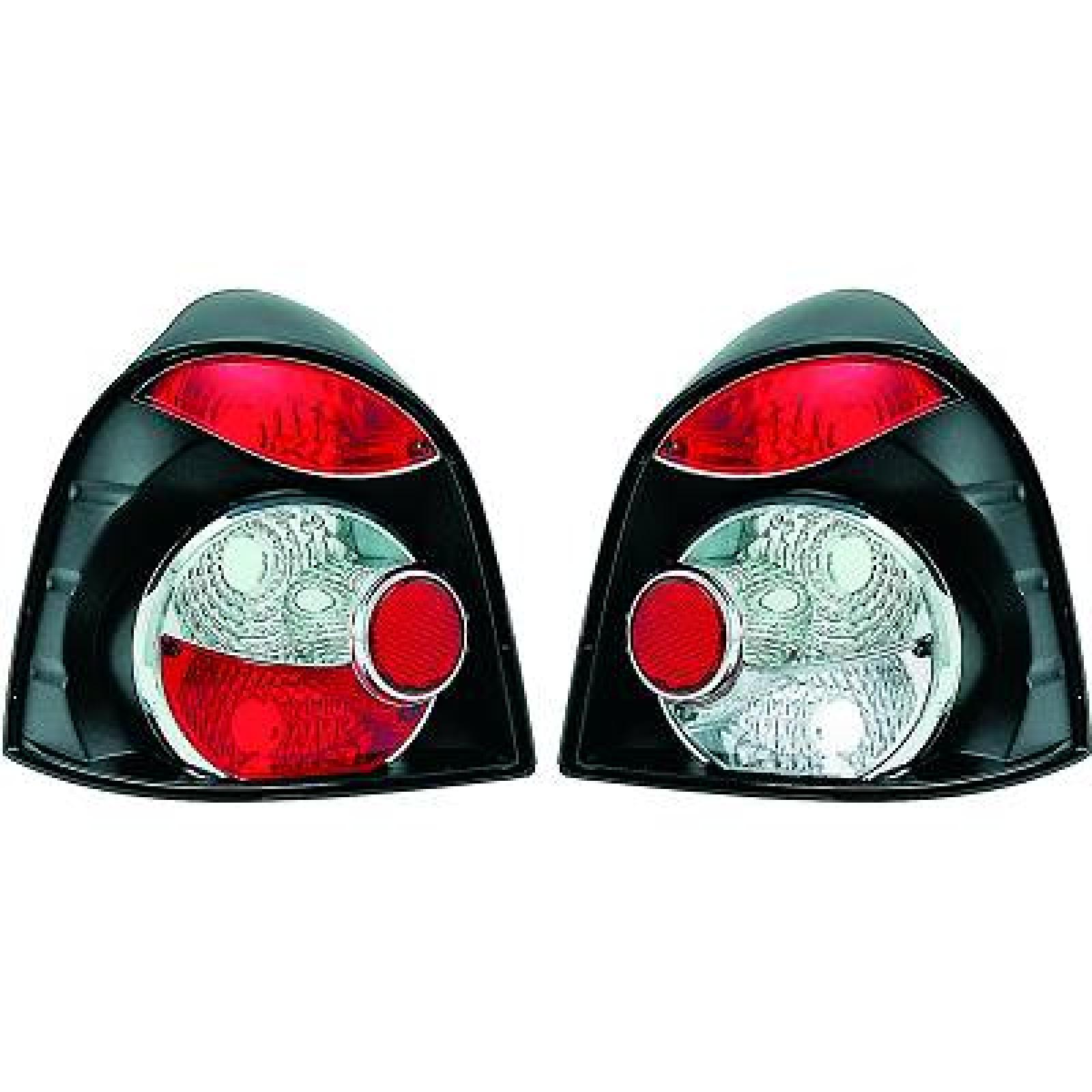 DESIGNRÜCKLAMP.SET TWINGO, passend für 93-00     KLARGLAS/SCHWARZ