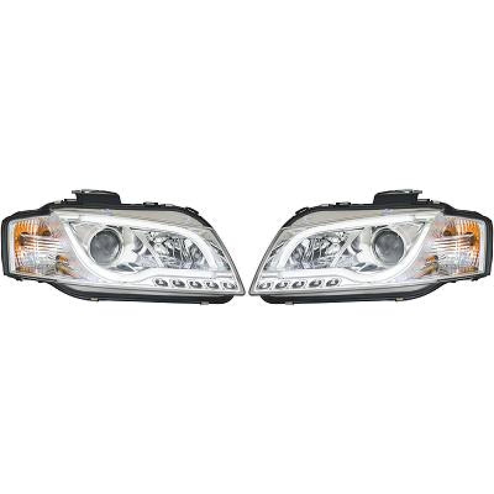 DESIGNSCHEINW.SET AUDI A3, passend für 03-08       KLARGLAS/CHROM