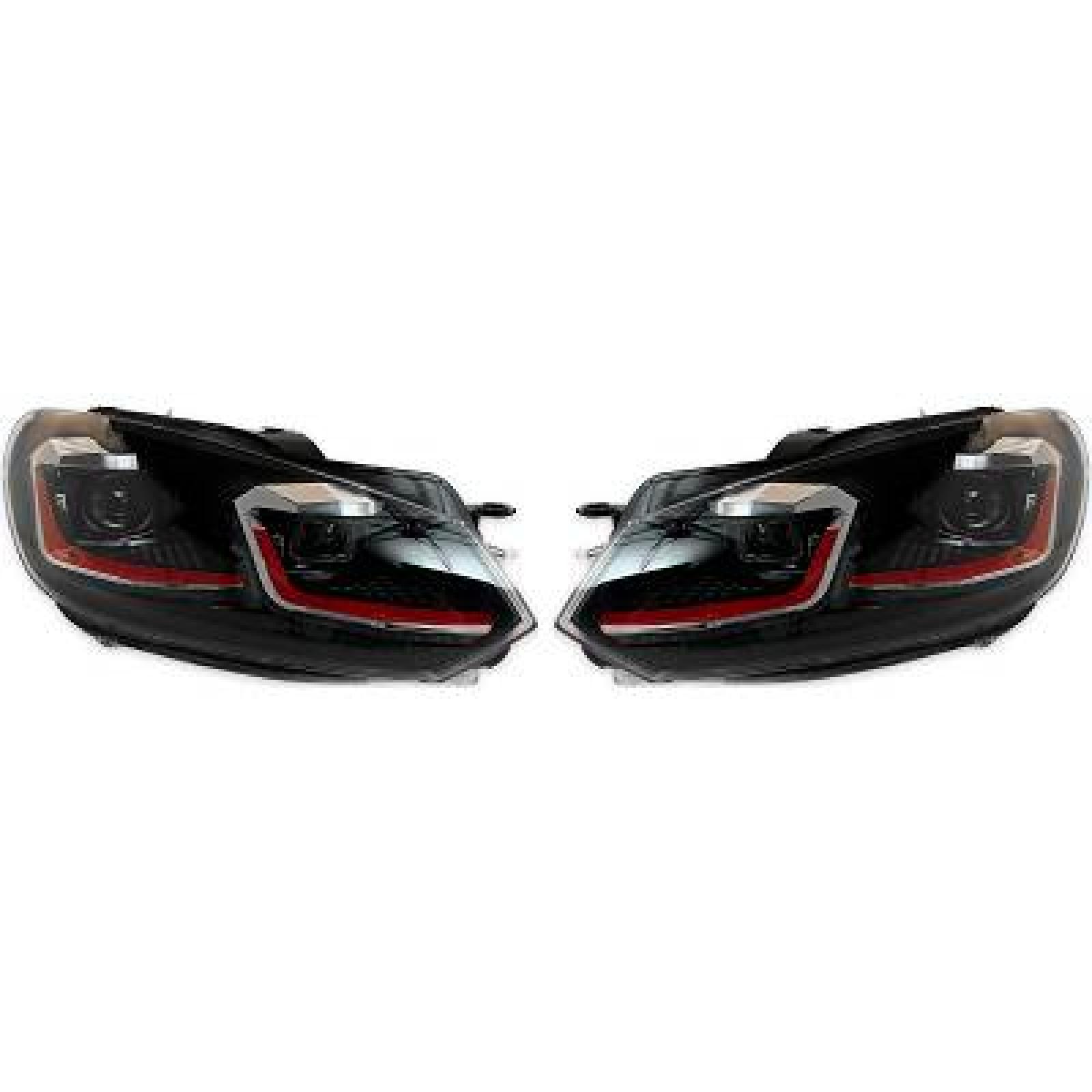 DESIGNSCHEINW. SET GOLF 6, passend für 08-12         ROTE LEISTE,