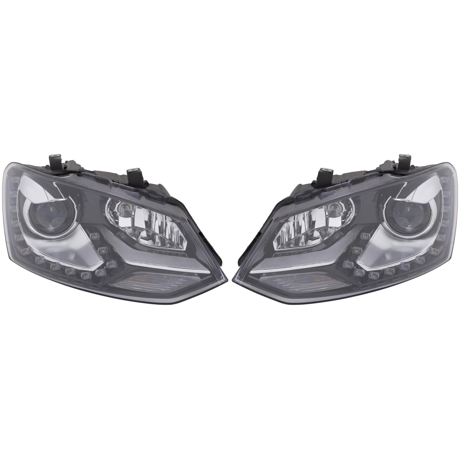 DESIGNSCHEINW.SET    POLO, passend für 09-17 SCHWARZ+CHROM LEISTE