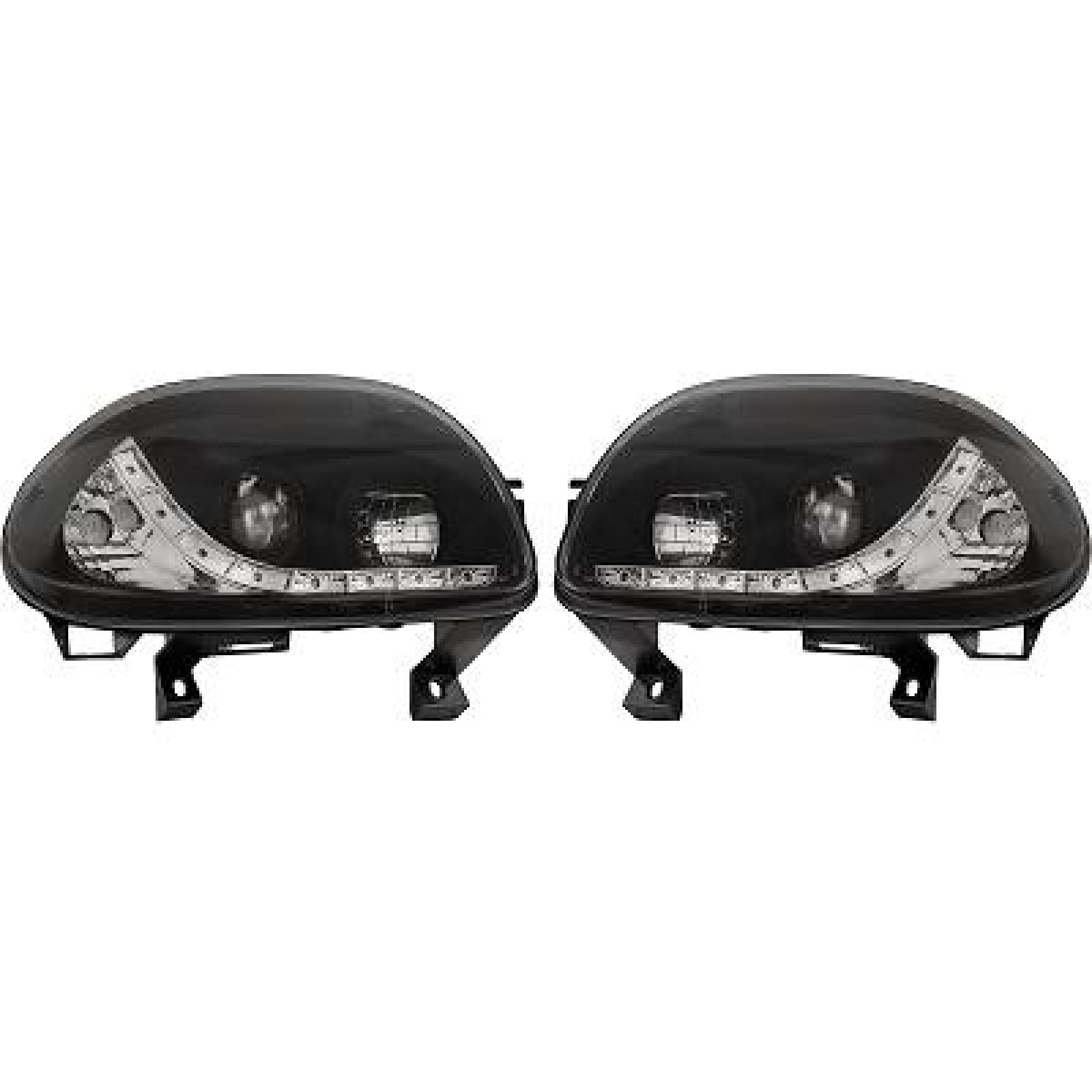 DESIGNSCHEINWER.SET  CLIO, passend für 98-01     KLARGLAS/SCHWARZ