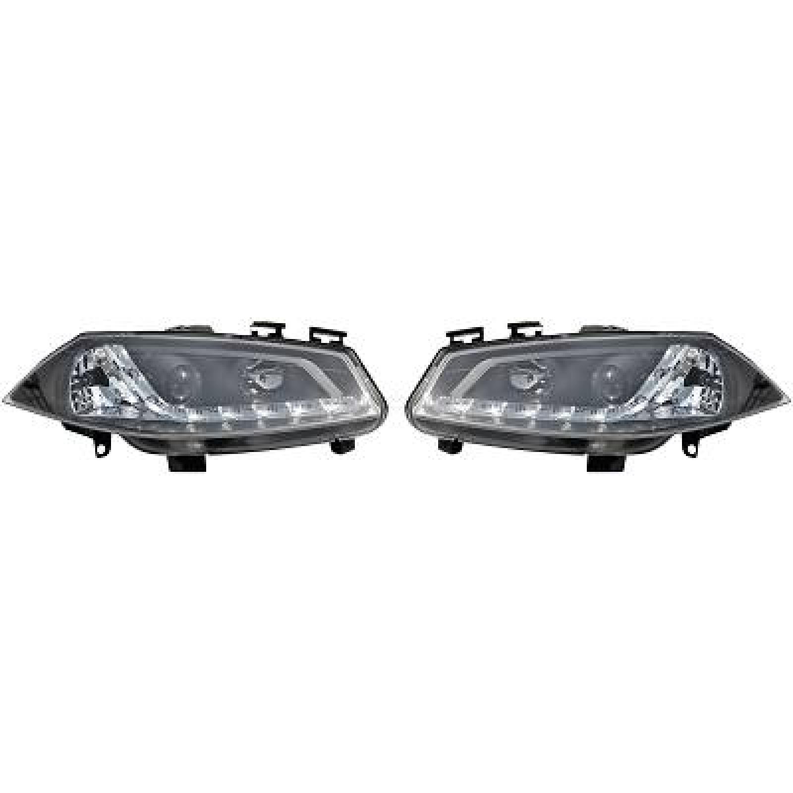 DESIGNSCHEINWER.SET MEGANE passend für 02-05     KLARGLAS/SCHWARZ