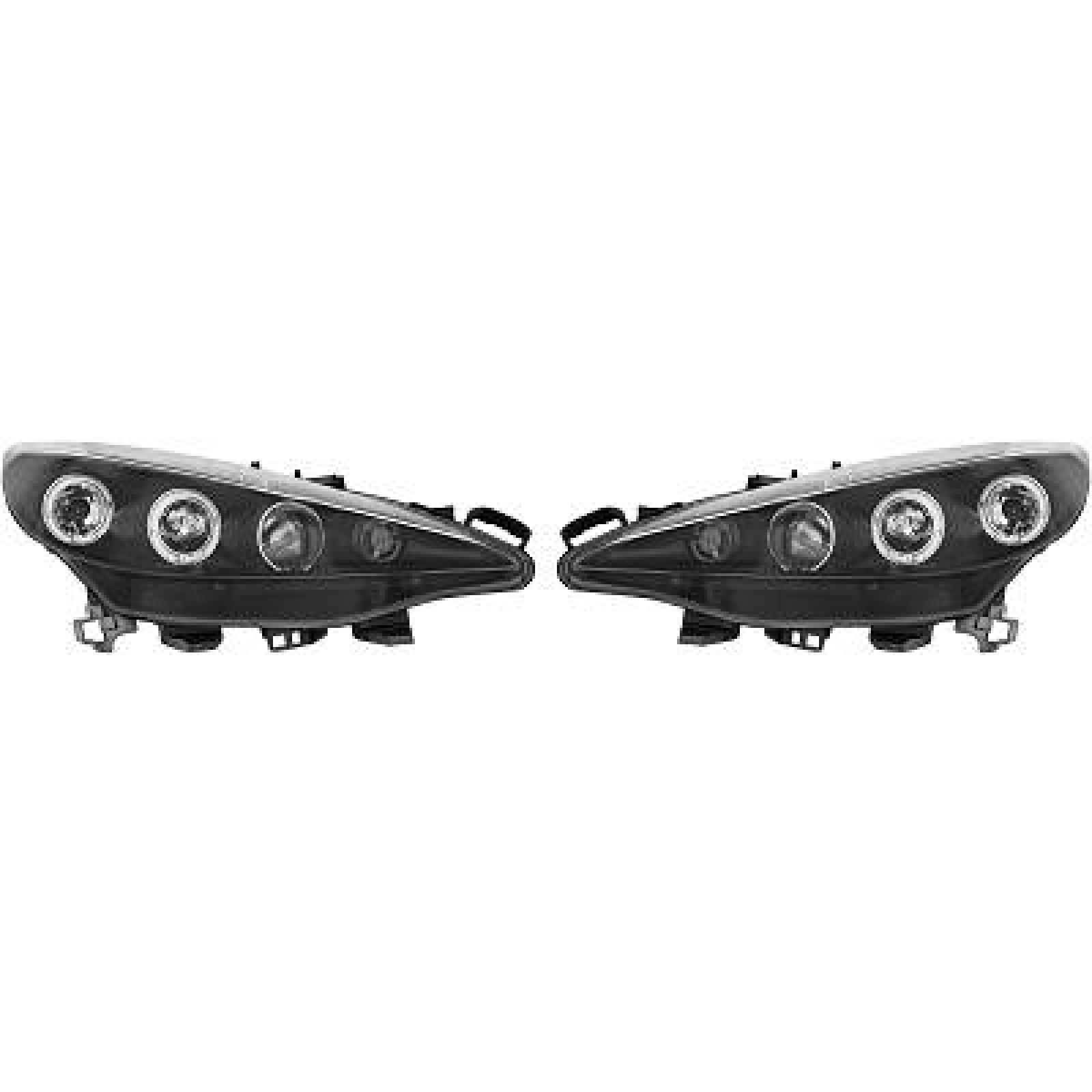 DESIGNSCHEINWERF.SET  207, passend für 06-12     KLARGLAS/SCHWARZ