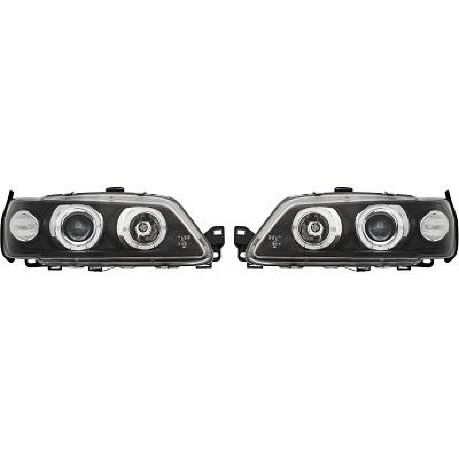 DESIGNSCHEINWERF. SET 306, passend für 93-97     KLARGLAS/SCHWARZ