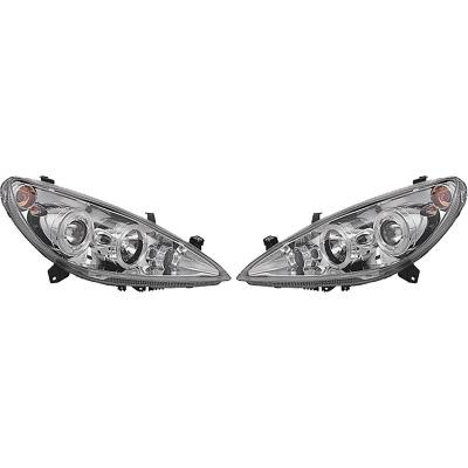 DESIGNSCHEINWERF. SET 307, passend für 01-05  KLARGLAS/CHROM+NBL.