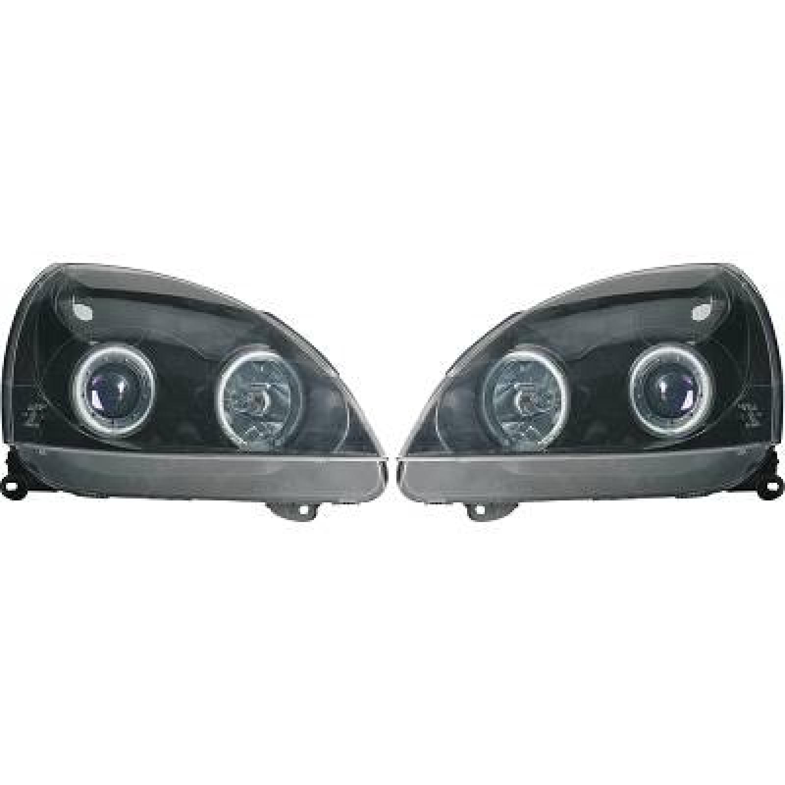 DESIGNSCHEINWERF.SET CLIO, passend für 01-05     KLARGLAS/SCHWARZ