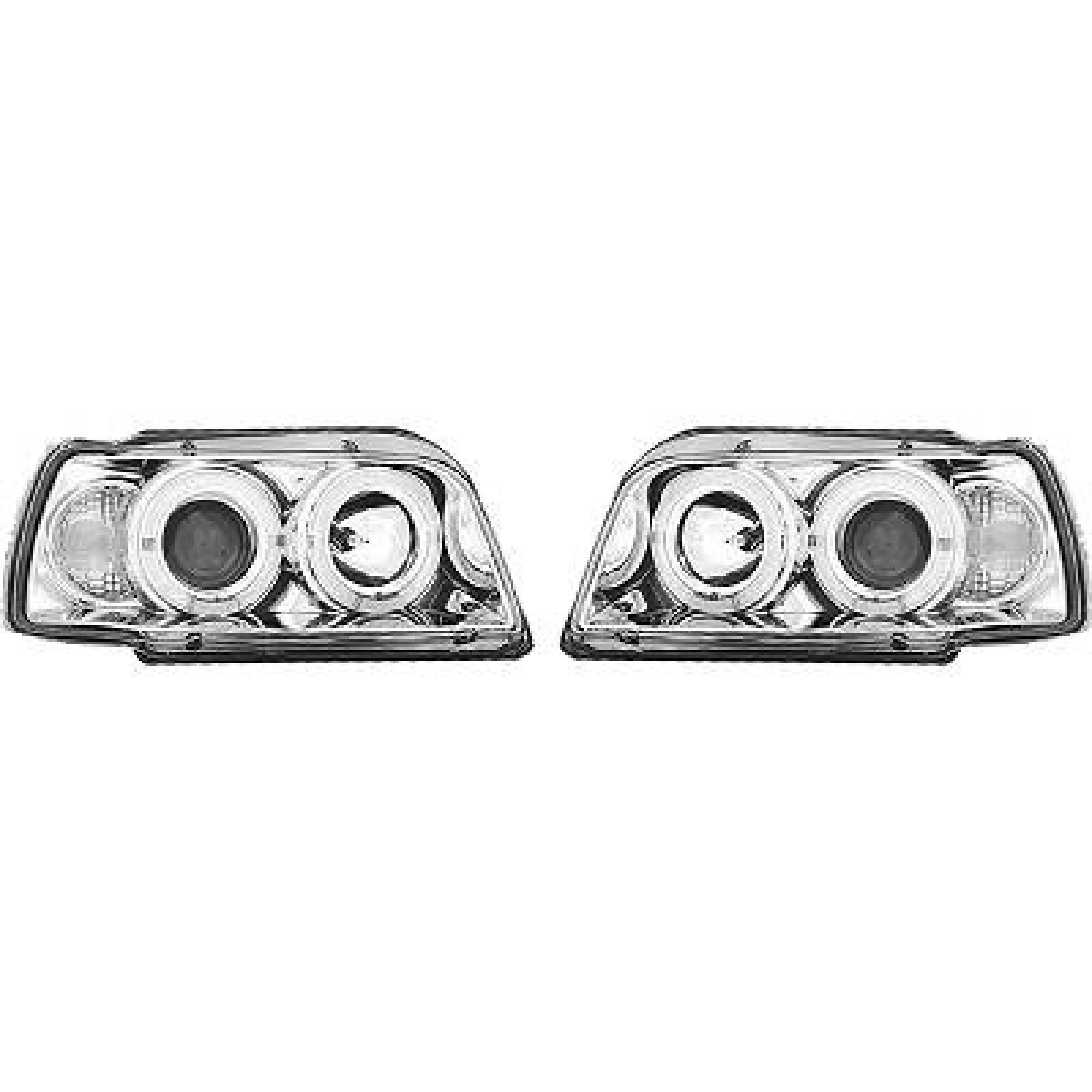 DESIGNSCHEINWERF.SET CLIO, passend für 91-96       KLARGLAS/CHROM