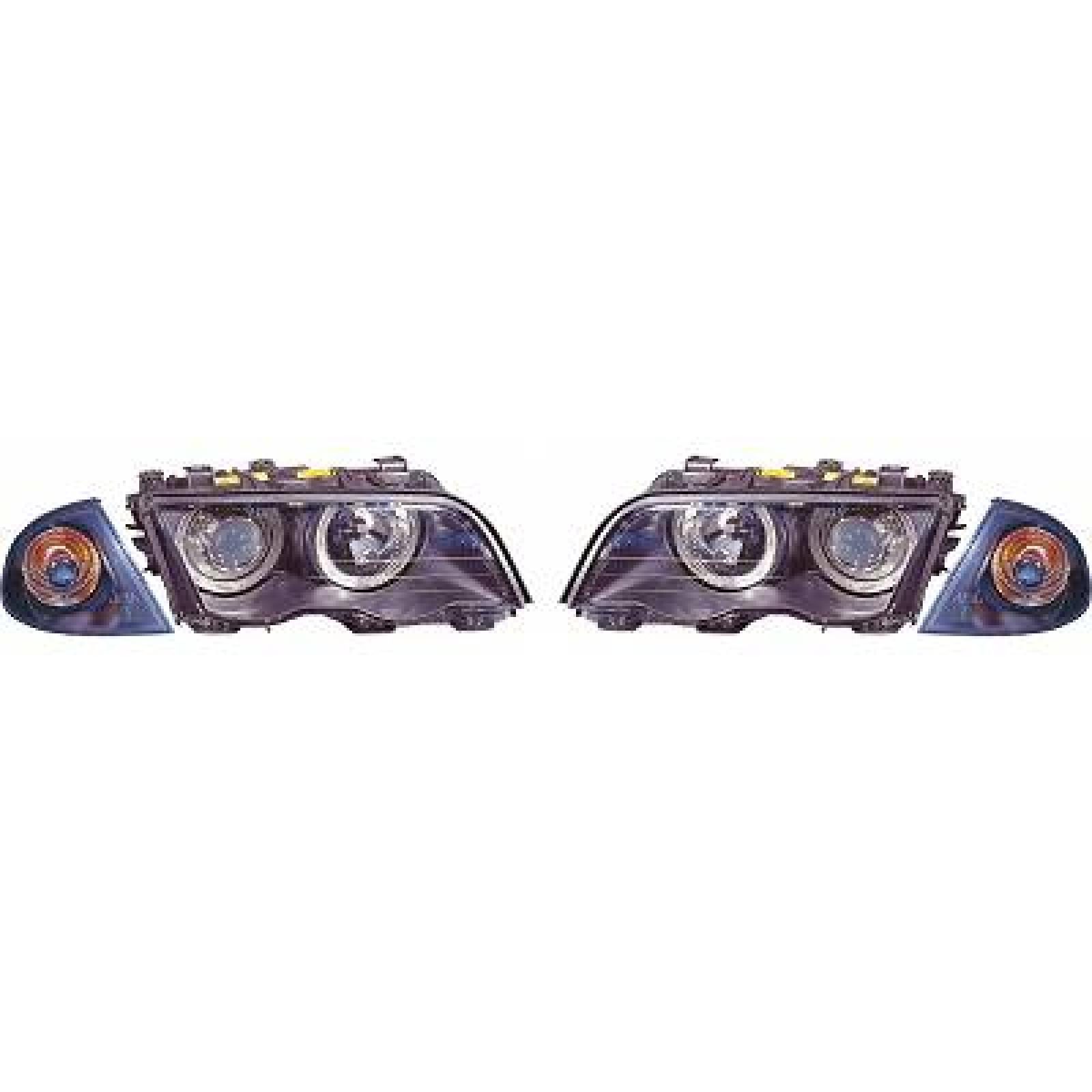 DESIGNSCHEINWERF.SET  E46, passend für 98-01 4-TÜR/KLARGL/SCHWARZ