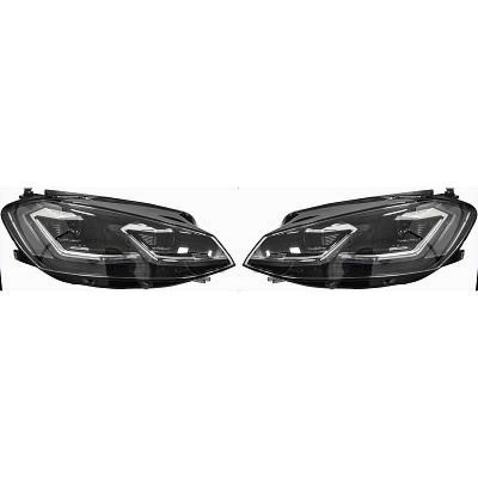 DESIGNSCHEINWF.SET GOLF 7, passend für 12-17 SCHWARZ/CHROM LEISTE