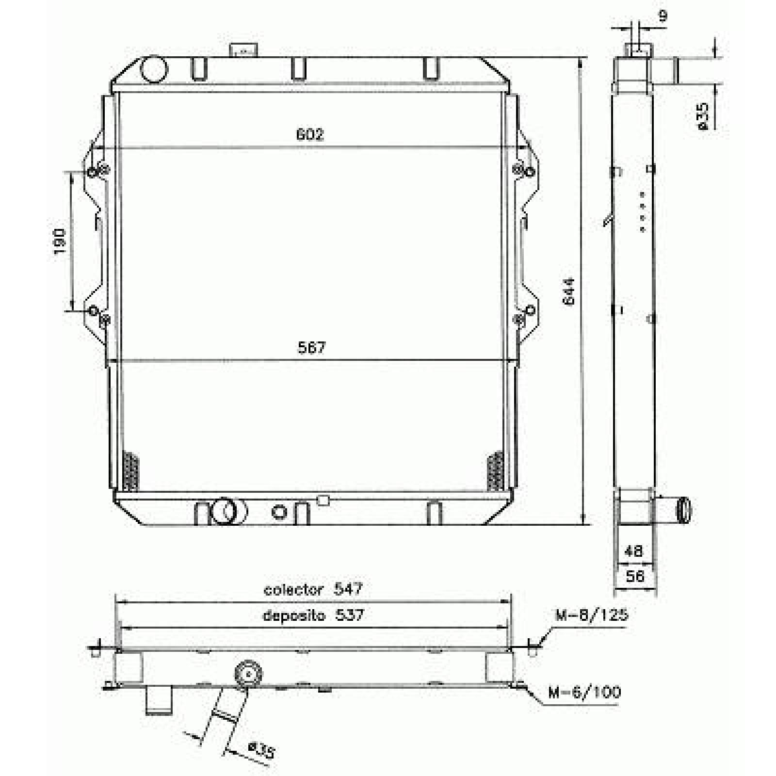 KÜHLER   HILUX LN 165-17O, passend für 97-05              550x525 164005B620